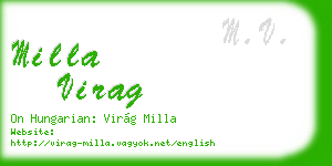 milla virag business card