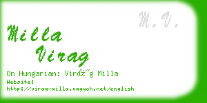 milla virag business card